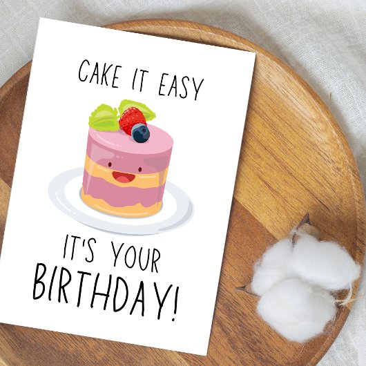 Pink Illustriert Simple Funny Birthday Card Dankeskarte