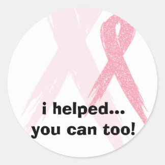 pink_img, ich habe geholfen ...du kannst auch! runder aufkleber