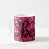 Pink Imitate Sequins Cheques Kaffeezubereitung Tas Kaffeetasse (Vorderseite Links)
