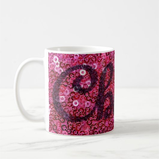 Pink Imitate Sequins Cheques Kaffeezubereitung Tas Kaffeetasse (Links)