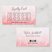 Pink Imitats Glitzer Custom Loyalty Card Visitenkarte (Vorne/Hinten)