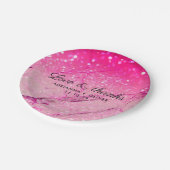 Pink Imitats Glitzer Marble Pattern Hochzeit Viele Pappteller (Schrägansicht)