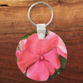 Pink Impatiens Blume Macro Schlüsselanhänger (Vorderseite)