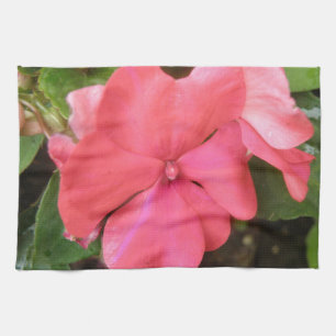 Pink Impatiens Blume Makro Küchentuch
