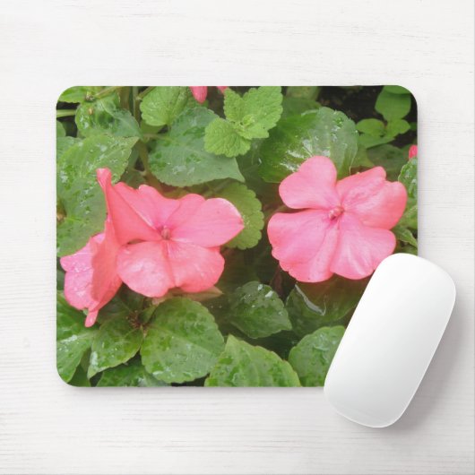 Pink Impatiens Blume Mousepad (Mit Mouse)