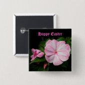 Pink Impatiens Happy Oaster Button (Vorne & Hinten)