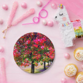 Pink impressionistisch Autumn Leaves Pappteller (Party)