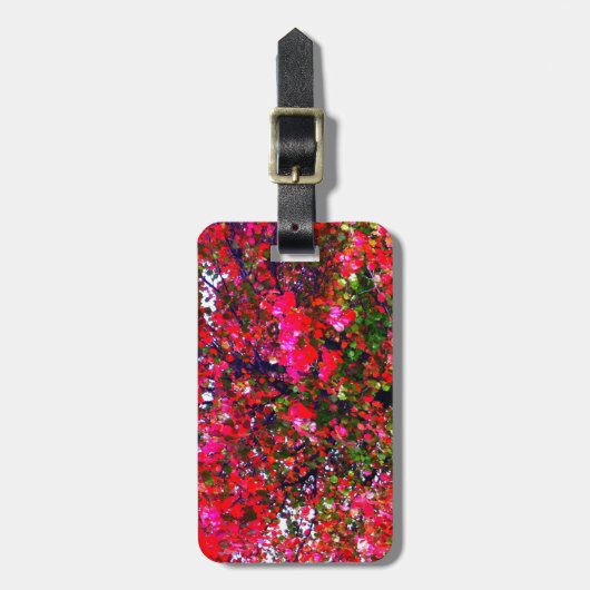 Pink impressionistisch Herbst Blätter Bäume Gepäckanhänger (Vorderseite vertikal)