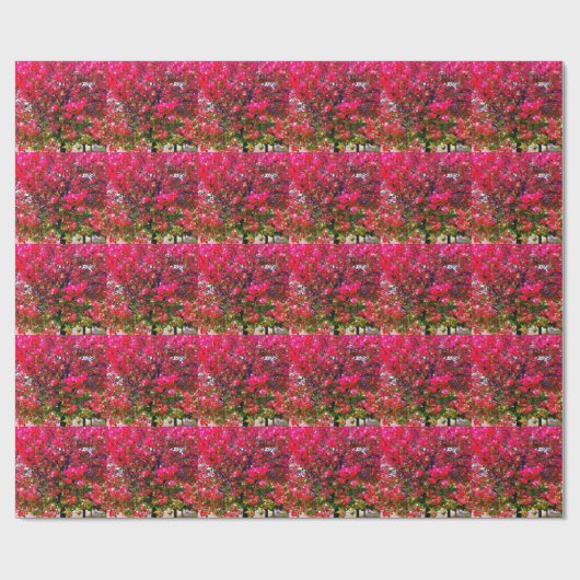 Pink impressionistisch Herbst Blätter Bäume Geschenkpapier (Flach)