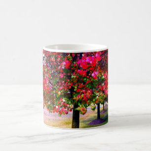 Pink impressionistisch Herbst Blätter Bäume Kaffeetasse