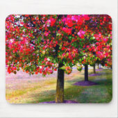 Pink impressionistisch Herbst Blätter Bäume Mousepad (Vorne)