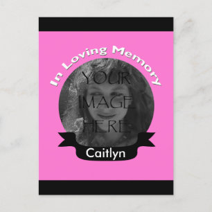 Pink in Love Memory Foto Postkarte