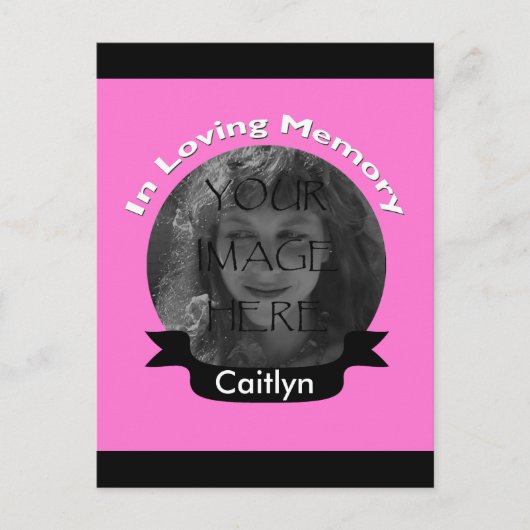 Pink in Love Memory Foto Postkarte (Vorderseite)