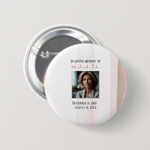Pink in Love Memory Funeral Memorial Keepake Button