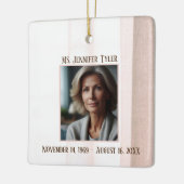 Pink in Love Memory Funeral Memorial Keramikornament (Links)