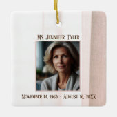 Pink in Love Memory Funeral Memorial Keramikornament (Vorderseite)