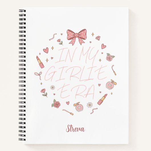 Pink in my girlie era notebook notizblock (Vorderseite)