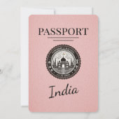 Pink India Passport Einladung zur Hochzeit (Rückseite)