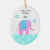Pink Indian Elephant Baby's First Christmas Keramikornament (Rechts)