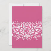 Pink Indian Paisley Probe Dinner Einladung (Rückseite)