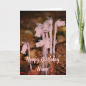 Pink Indian Pipe Wildblumen Personalisiert Geburts Karte (Vorderseite)