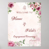 Pink Indian Verlobung Welcome-Schild Poster (Vorne)