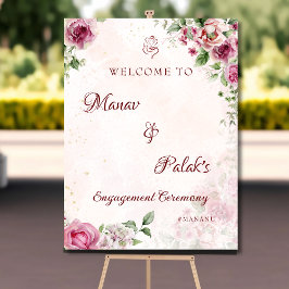 Pink Indian Verlobung Welcome-Schild Poster