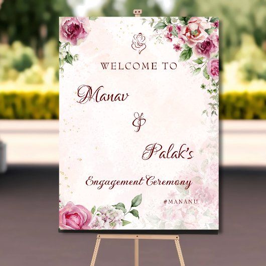 Pink Indian Verlobung Welcome-Schild Poster