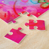 Pink, individueller Fun Floral Name Puzzle (Seite)