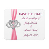 Pink Infinity Heart speichern das Date Magnet (Horizontal)