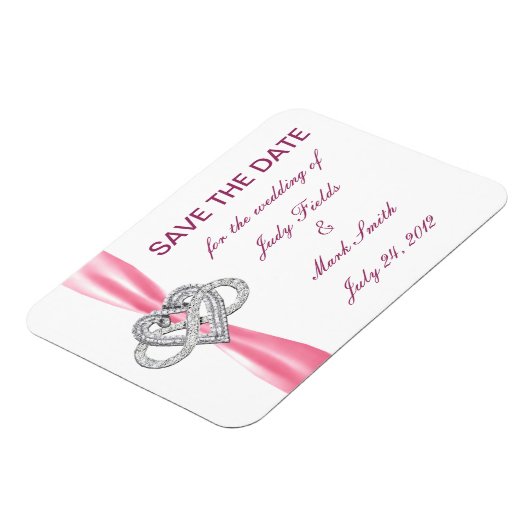 Pink Infinity Heart speichern das Date Magnet (Linke Seite)