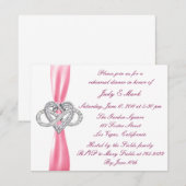 Pink Infinity Herz Probe Abendessen Einladung (Vorne/Hinten)