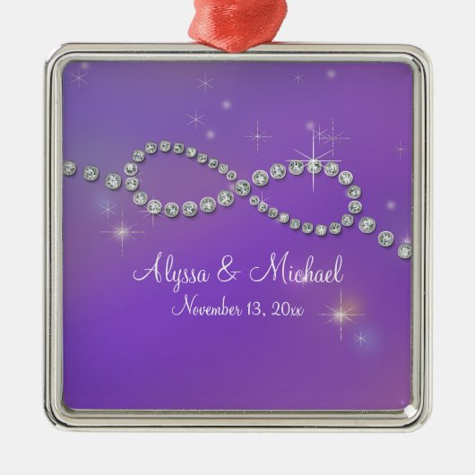 Pink Infinity Symbol Zeichen Unendliche Liebe Twin Silbernes Ornament (Vorne)