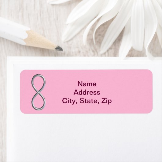 Pink Infinity Wedding Address Labels (Insitu)