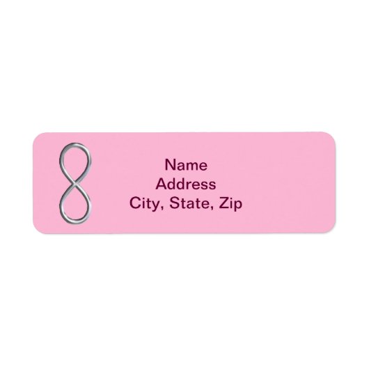 Pink Infinity Wedding Address Labels (Vorne)