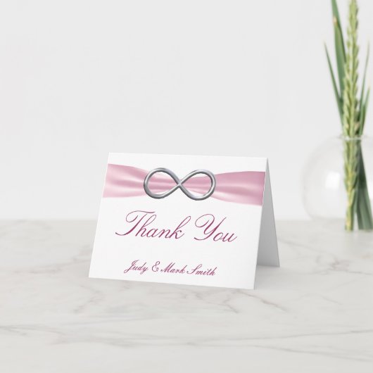 Pink Infinity Wedding Danke Karte (Vorderseite)
