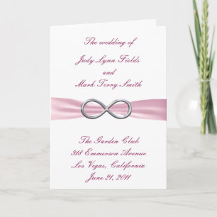Pink Infinity Wedding Program Card Programm