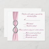 Pink Infinity Wedding Response Card RSVP Karte (Vorne/Hinten)