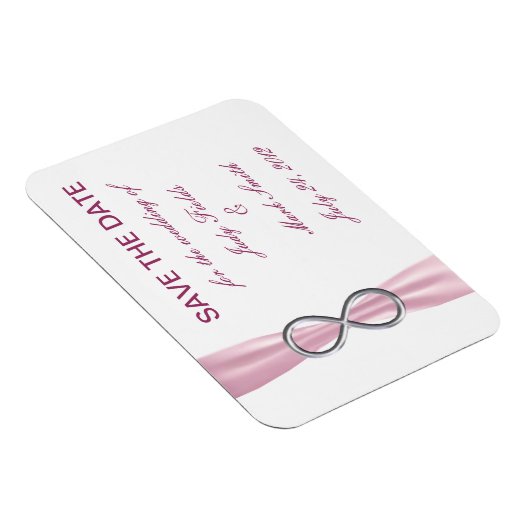 Pink Infinity Wedding Save the Date Magnet (Rechte Seite)