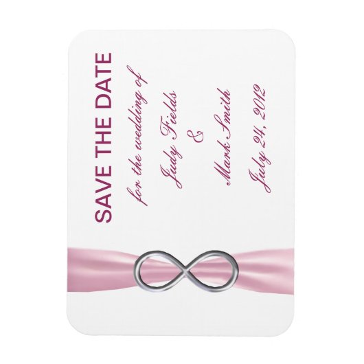 Pink Infinity Wedding Save the Date Magnet (Vertikal)