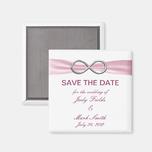 Pink Infinity Wedding Save the Date Magnet (Vorderseite/Rückseite)