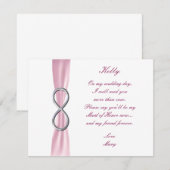 Pink Infinity Wedding Trauzeugin Card Einladung (Vorne/Hinten)