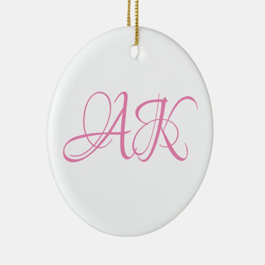 Pink Initial Monogram Mug - CUSTOMIZABLE! Keramik Ornament (Rechts)
