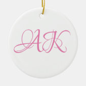 Pink Initial Monogram Mug - CUSTOMIZABLE! Keramik Ornament (Vorne)