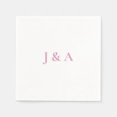 Pink Initials Wedding Napkin Serviette (Vorderseite)