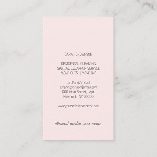 Pink Innenleuchte Visitenkarte (Rückseite)