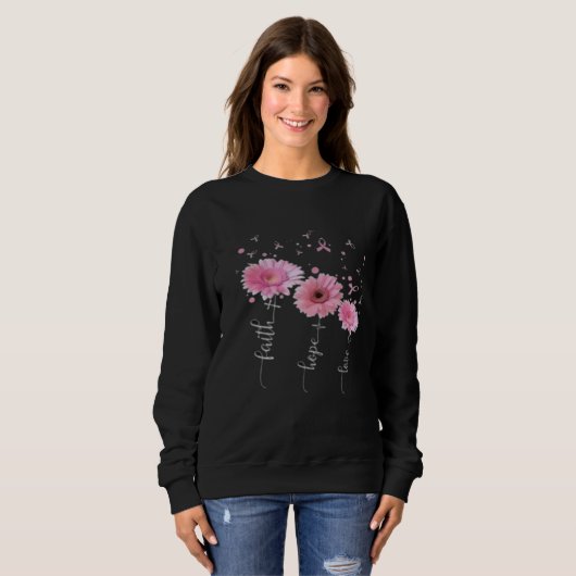 "Pink Inspiration Frauen Brustkrebs Bewusstsein Sweatshirt (Vorne ganz)