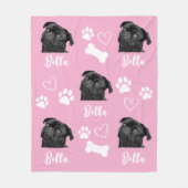 Pink Instagram Herzpfeife Druck Hund Lover Foto Fleecedecke (Vorderseite)