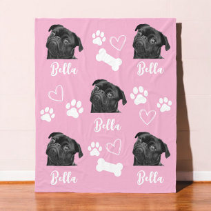 Pink Instagram Herzpfeife Druck Hund Lover Foto Fleecedecke