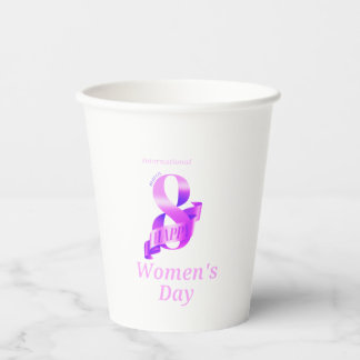 Pink International Women's Day 8. März Paper Cup Pappbecher